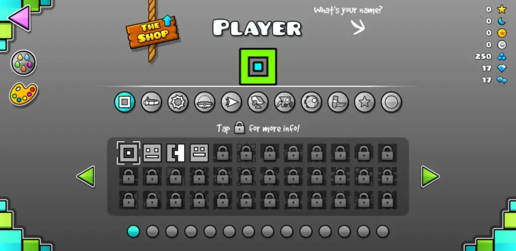 Geometry Dash APK - Screenshot of icons